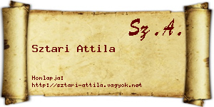 Sztari Attila névjegykártya